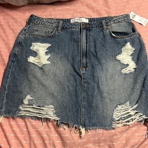 Hollister Distressed jean Skirt